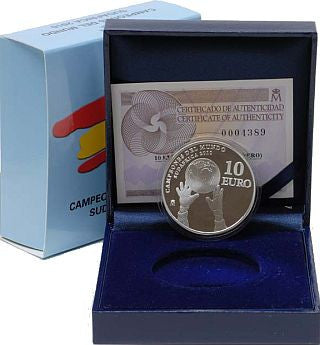 Spanische 10-Euro-Silbermünze 2010 – Fußball-Weltmeister Spanien in PP

