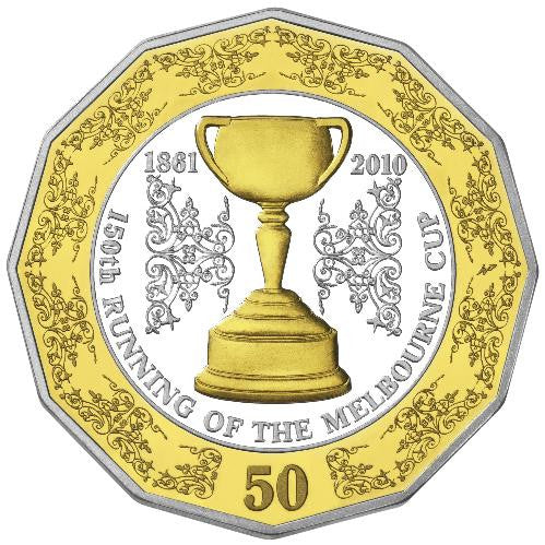 Australien Melbourne Cup 2010 2x50 Cent Silber vergoldet Proof