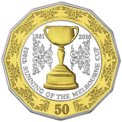 Australien Melbourne Cup 2010 2x50 Cent Silber vergoldet Proof