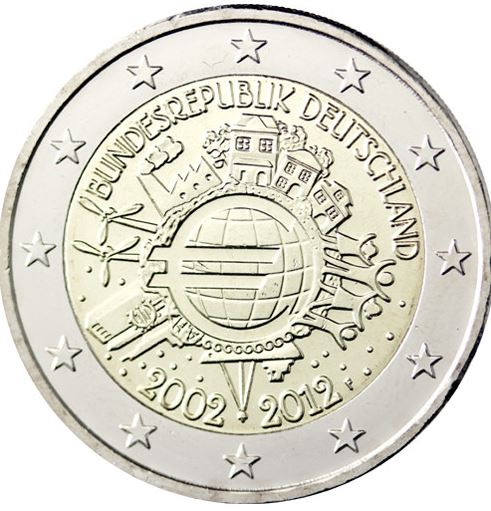 Deutschland 2€ 2012 - 10 Jahre Euro F