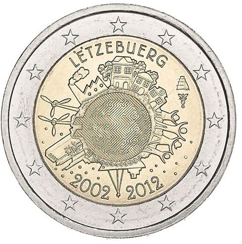 Luxemburg 2€ 2012 - 10 Jahre Euro