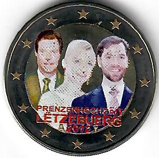 Luxemburg 2€ 2012 - Hochzeit koloriert - Edelmetalle Koitz GnbR
