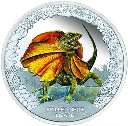 Tuvalu Kragenechse 2013 1 oz Silber farbig Proof