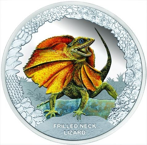 Tuvalu Kragenechse 2013 1 oz Silber farbig Proof