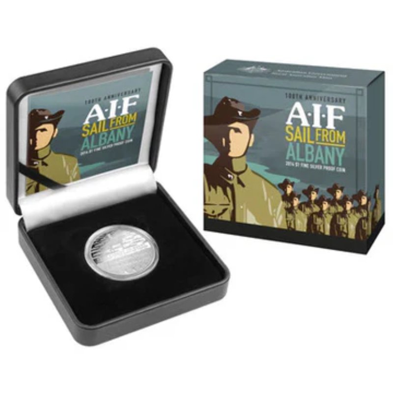 Australien 2014 AIF Sail from Albany 1 Dollar Silber Proof – 100th Anniversary