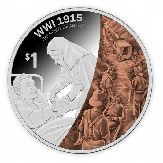 Neuseeland Medical Corps 2015 WW1 #2/5 1 oz Silber PP farbig