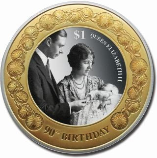 Neuseeland Queen Elizabeth II 90. Geburtstag 2016 1 oz Silber vergoldet