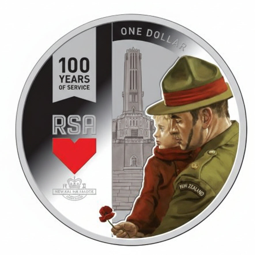 Neuseeland 1 Dollar 2016 100 Jahre RSA 1 oz Silber PP farbig