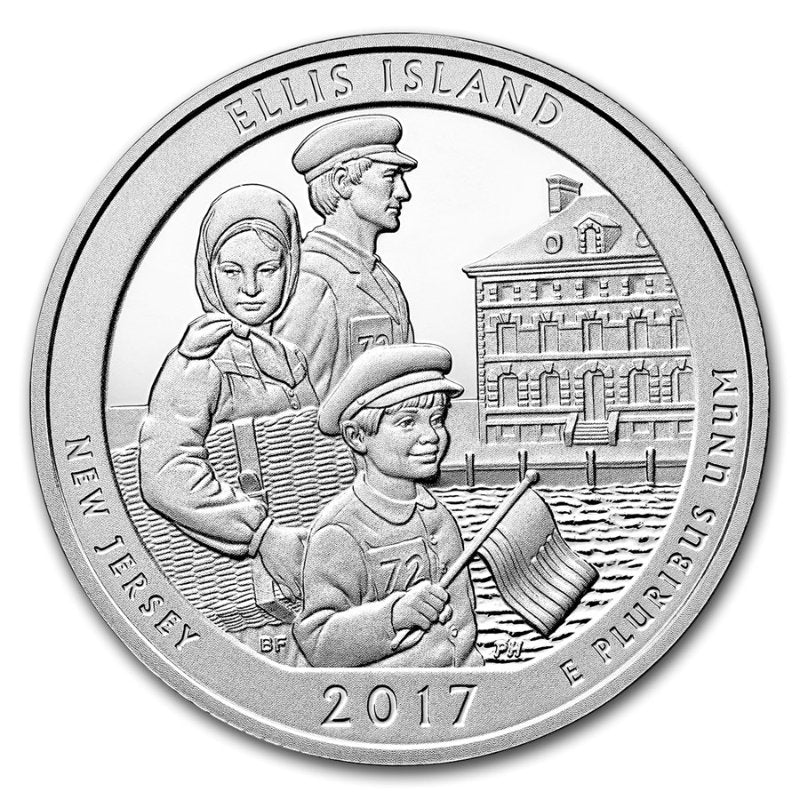 5 oz Silbermünze Ellis Island 2017 – America the Beautiful, USA

