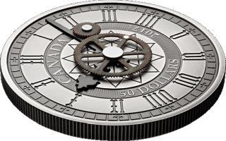 Kanada Peace Tower Uhr 2017 5 oz Silber Antik Finish
