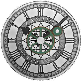 Kanada Peace Tower Uhr 2017 5 oz Silber Antik Finish