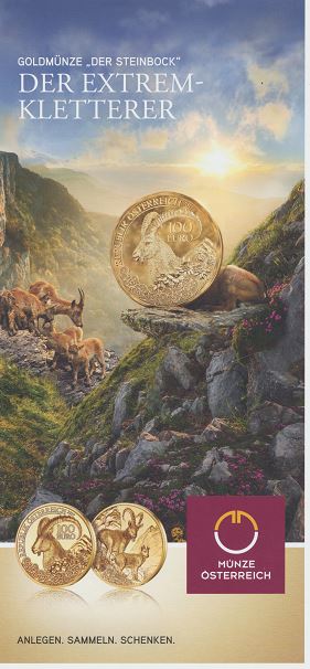 Österreich - Folder 2017 Steinbock 100€