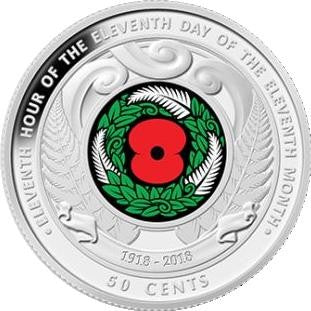 Neuseeland Waffenstillstand 1918 2018 1 oz Silber PP farbig