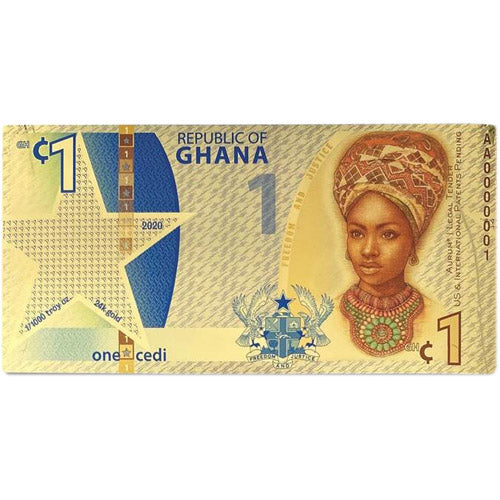 Ghana 1 Cedi Liberty Goldnote 1/1000oz