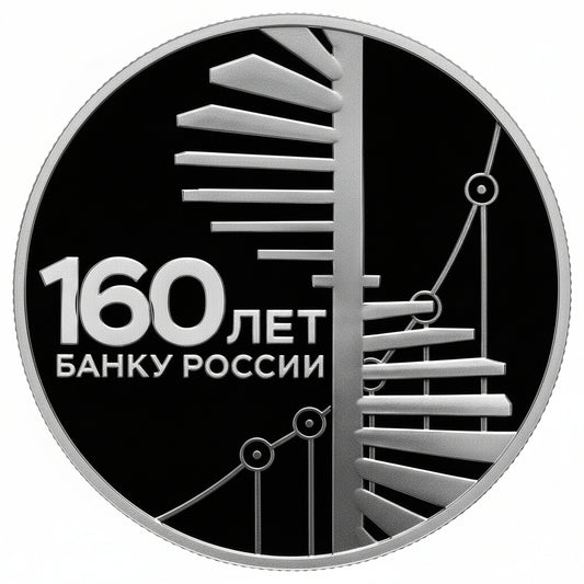 3 Rubel 2020 160 Jahre Bank von Russland Silber Proof 