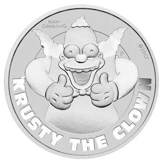 Silbermünze 1 oz 2020 Tuvalu Krusty der Clown Simpsons, Perth Mint