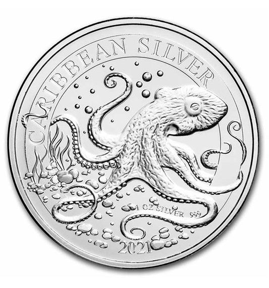 Barbados - Karibischer Oktopus 2021 - Edelmetalle Koitz GnbR