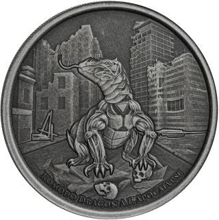 Tokelau Komodo Waran A.I. Apocalypse 2022 1 oz Silber Antikfinish