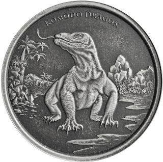 Tokelau Komodo Waran 2022 1 oz Silber Antikfinish