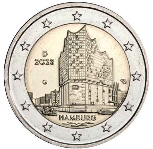 Deutschland 2€ 2023 - Elbphilharmonie Set A-J