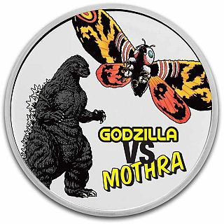 Niue Godzilla vs Monsters Mothra 2023 2 oz Silber farbig