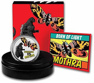Niue Godzilla vs Monsters Mothra 2023 2 oz Silber farbig
