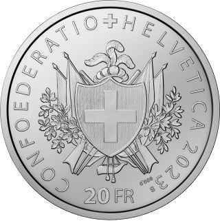Schweiz 20 Franken 2023 200 Jahre Schweizer Sportschützenverband Silber