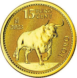 Spanien Stier 2023 1/10 oz Gold 15 Cent