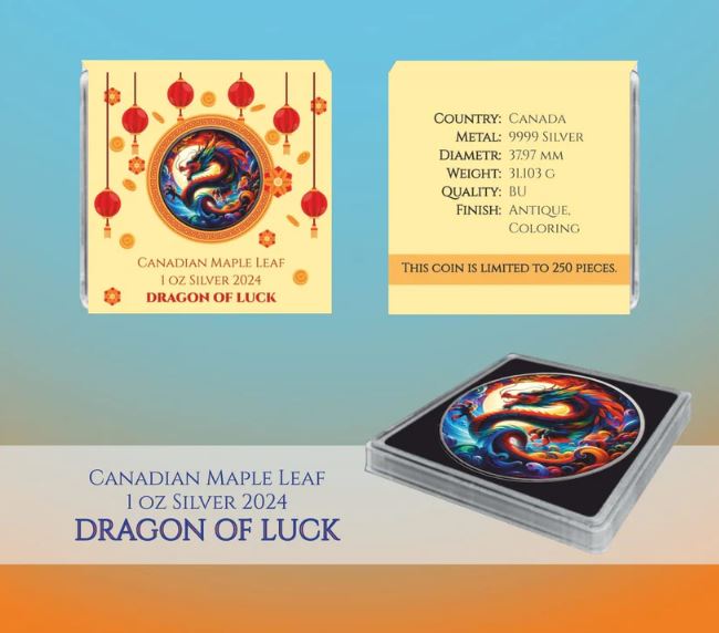 Kanada - Maple Leaf Dragon of Luck 2024 Color - Edelmetalle Koitz GnbR