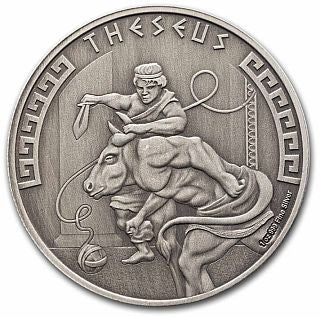 Niue Theseus 2024 1 oz Silber Antikfinish Griechische Mythologie