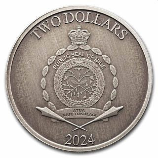 Niue - Griechische Mythologie Theseus 2024 antikfinish