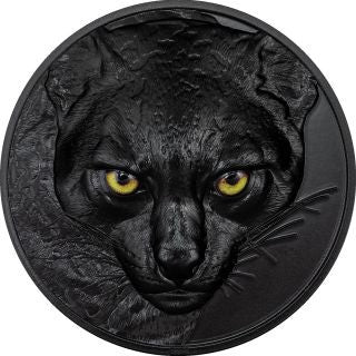 Palau Hunters by Night Ozelot 2024 2 oz Silber Obsidian Black