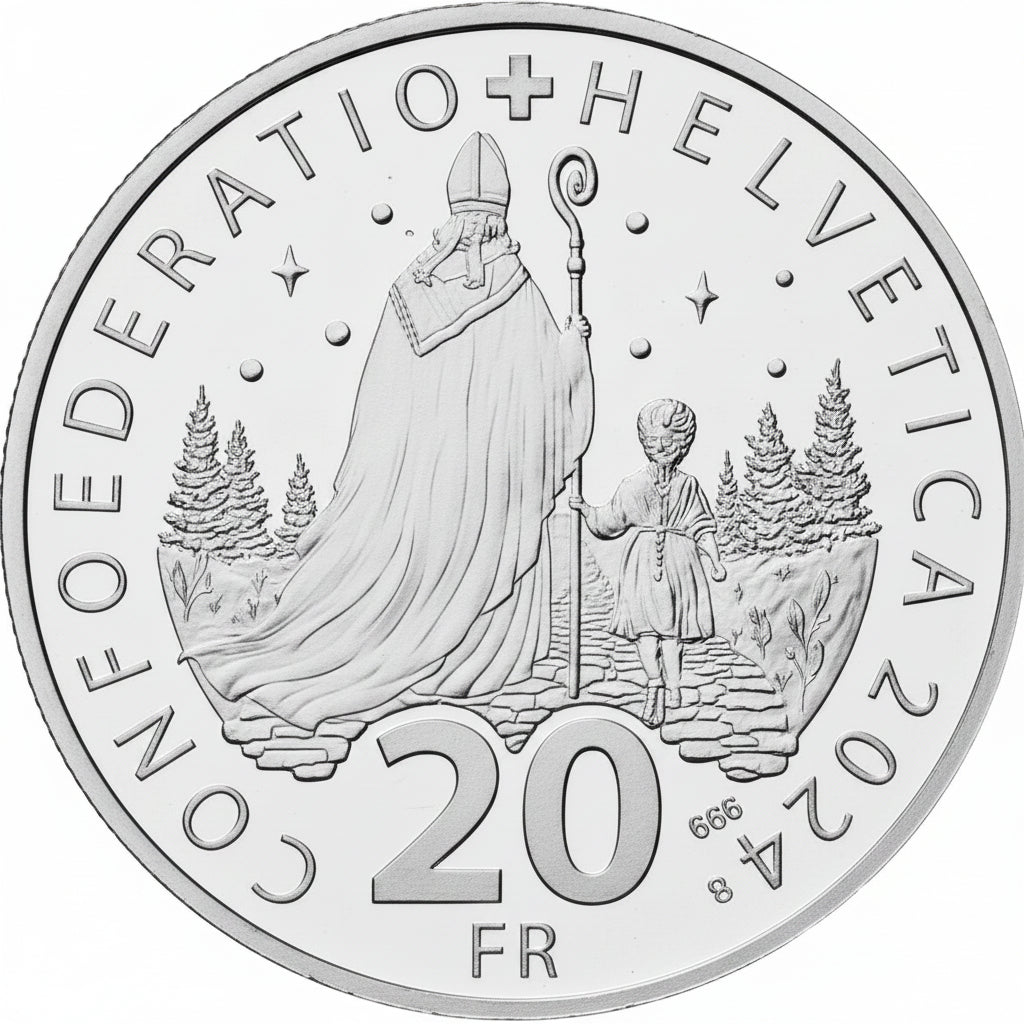 Schweiz 20 Franken 2024 St. Nikolaus Silber Stempelglanz