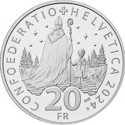 Schweiz 20 Franken 2024 St. Nikolaus Silber Stempelglanz