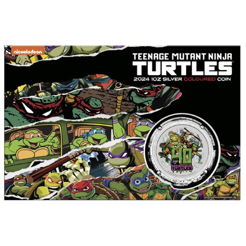 1 Unze Silbermünze Tuvalu Teenage Mutant Ninja Turtles 40th Anniversary 2024 coloriert - Coincard