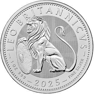 1 oz Silbermünze 2025 British Lion – UK Bullion 2 Pfund

