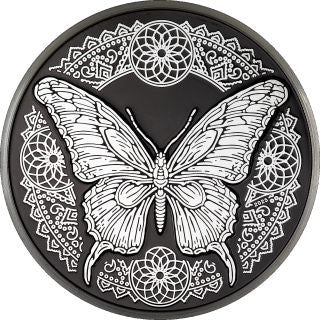 Cook Islands Butterfly 2025 1 oz Silber Obsidian Black Nanoshine
