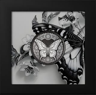 Cook Islands Butterfly 2025 1 oz Silber Obsidian Black Nanoshine
