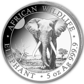 Somalia Elefant 2025 5 oz Silber African Wildlife