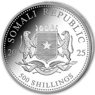 Somalia Elefant 2025 5 oz Silber African Wildlife
