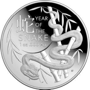 Australien Jahr der Schlange 2025 1 oz Silber Proof gewölbt