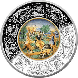 Malta Maiolica Apollo Pan 2025 5 Euro Silber PP Porzellan-Inlay