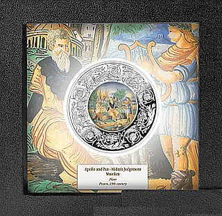 Malta Maiolica Apollo Pan 2025 5 Euro Silber PP Porzellan-Inlay