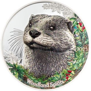 Mongolei Woodland Spirits Otter 2025 1 oz Silber farbig Proof