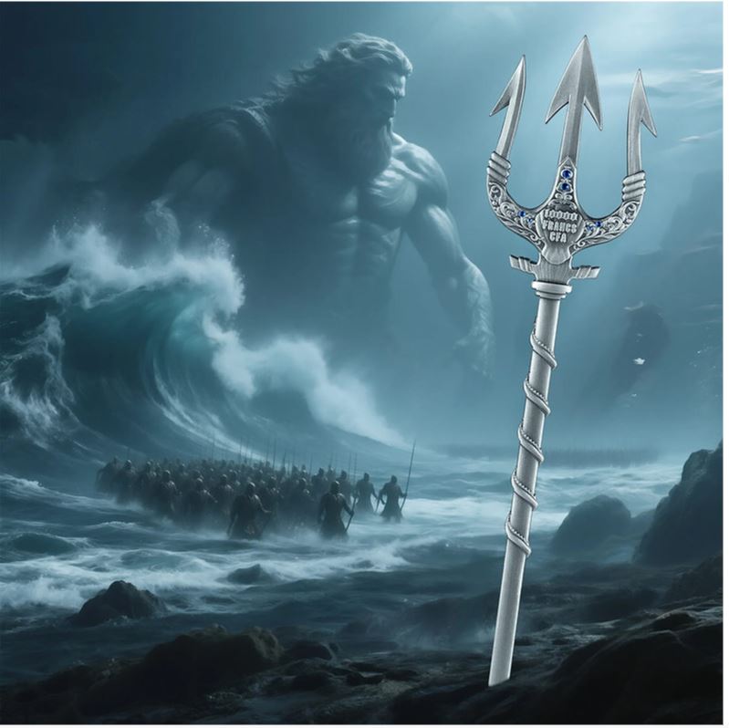 Tschad - 2 oz Poseidon Dreizack 2025