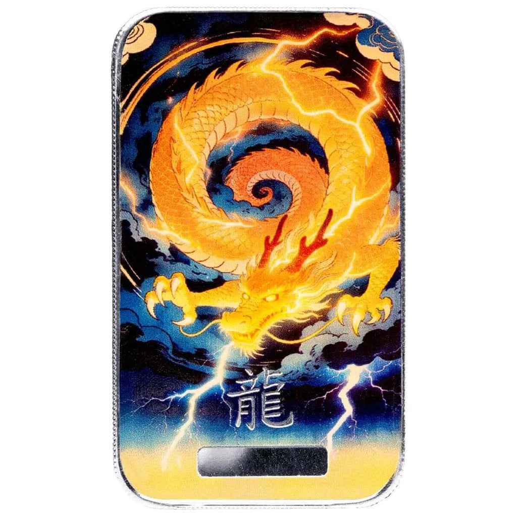 Dragon Tiāndiàn Lightning 2026 1 oz Silberbarren farbig