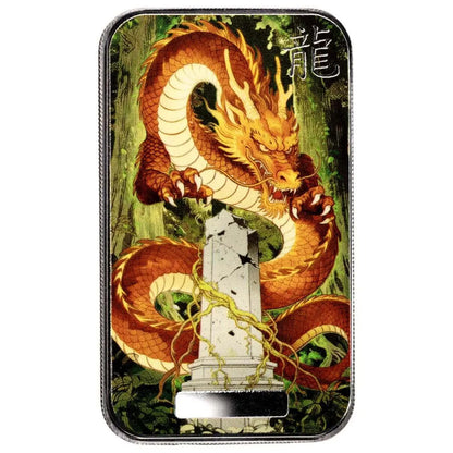 Dragon Zhènyuè Mountain Guardian 2026 1 oz Silberbarren farbig