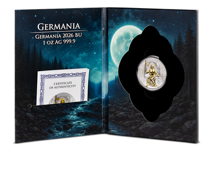 Germania 1 oz Silber 2026 WMF Edition mit Gelbgold und Bären-Privy-Mark
