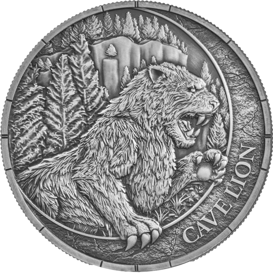Cave Lion Oblivion 2026 Megafauna Silbermünze 1 oz UV-reaktiv