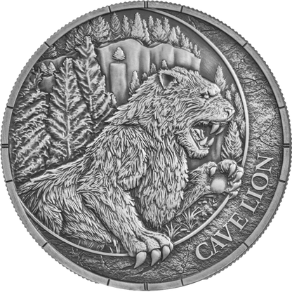 Cave Lion Oblivion 2026 Megafauna Silbermünze 1 oz UV-reaktiv